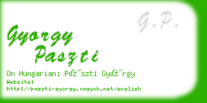 gyorgy paszti business card